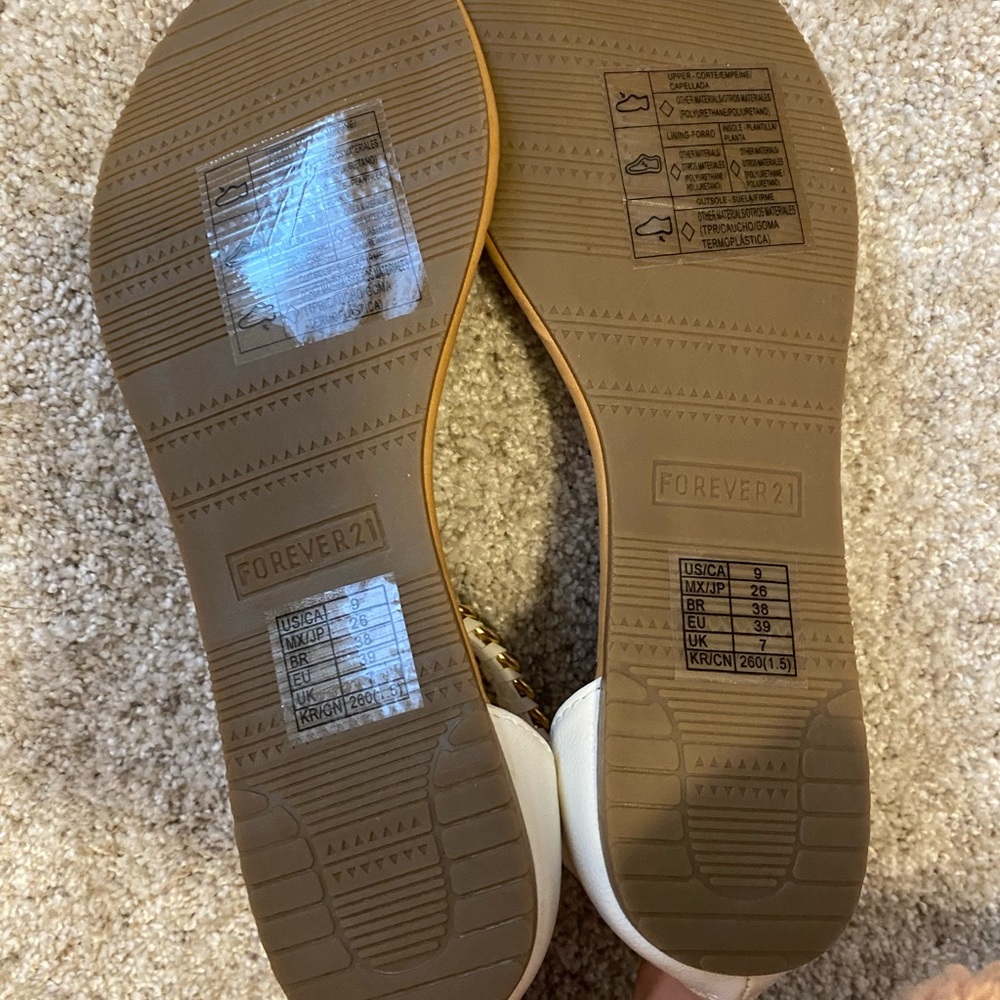 NWT Gold and White Sandals - Picture 5 of 7
